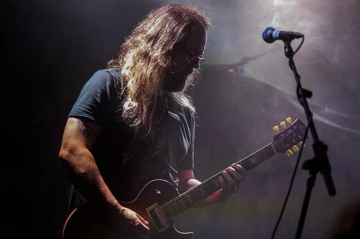 Doomherre closing a live set, slow heavy doom metal