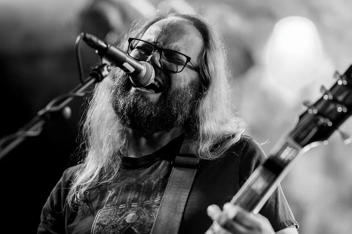 Doomherre heavy riffs on stage, classic doom metal live